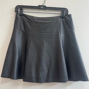 Jayee Black Leather Skirt